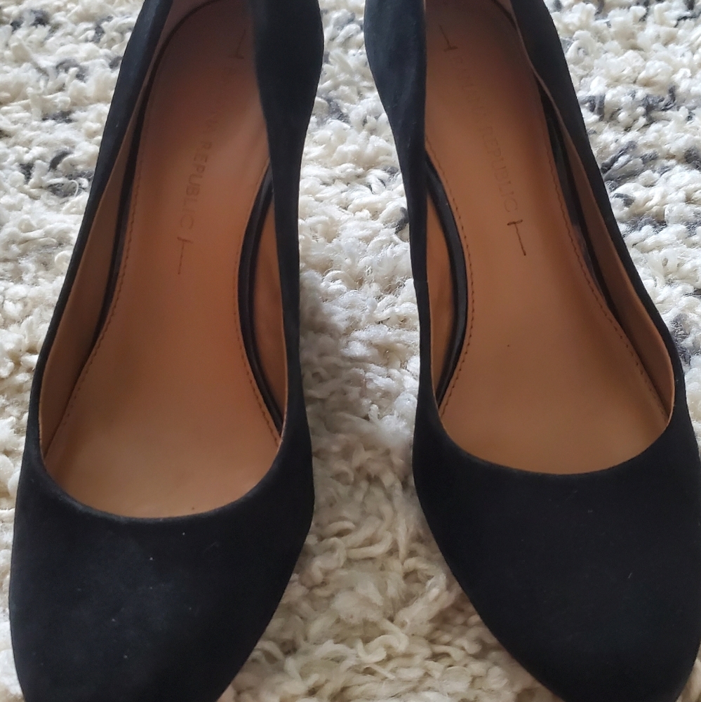 Black Suede Banana Republic Wedges